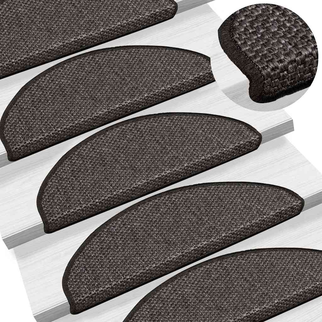 Stufenmatten Selbstklebend Sisal 15 Stk. 65x21x4 cm Anthrazit