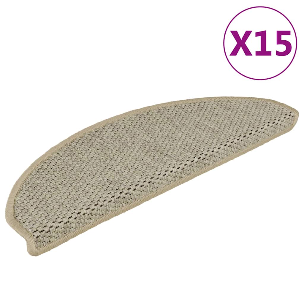 Stufenmatten Selbstklebend Sisal-Look 15 Stk 65x21x4 Hellbeige