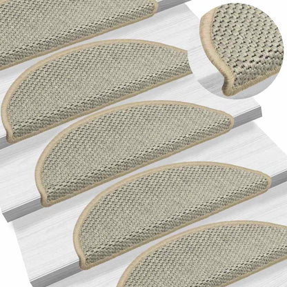 Stufenmatten Selbstklebend Sisal-Look 15 Stk 65x21x4 Hellbeige