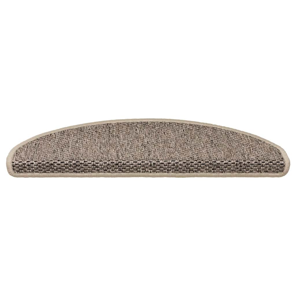Treppenmatten Selbstklebend Sisal 15 Stk. 65x21x4cm Dunkelbeige