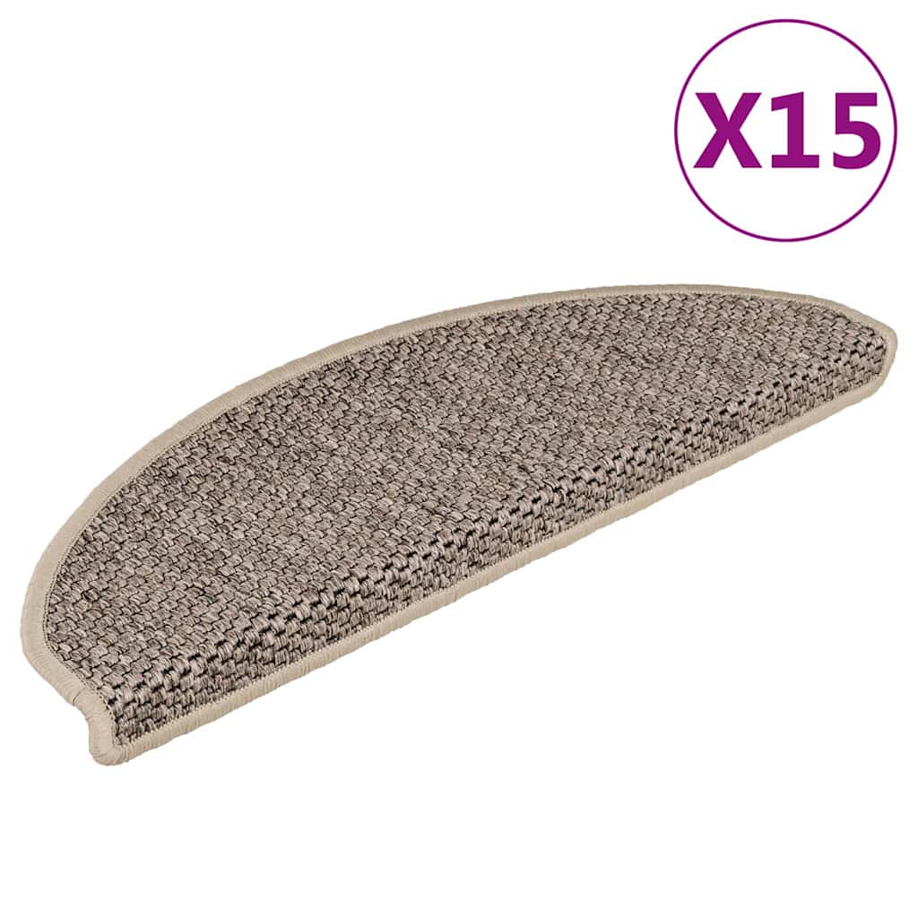 Stufenmatten Selbstklebend Sisal 15 Stk. 65x21x4cm Dunkelbeige