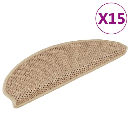 Stufenmatten Selbstklebend Sisal-Optik 15 Stk. 65x21x4 cm Sand