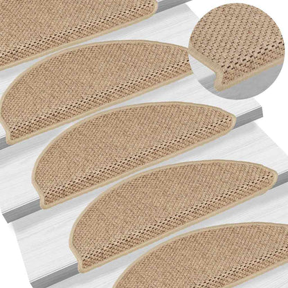 Stufenmatten Selbstklebend Sisal-Optik 15 Stk. 65x21x4 cm Sand