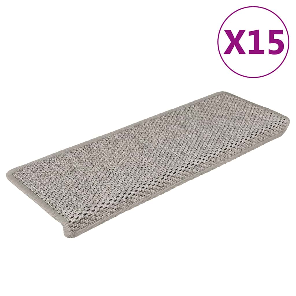 Treppenmatten Selbstklebend Sisal-Optik 15 Stk. 65x21x4 cm
