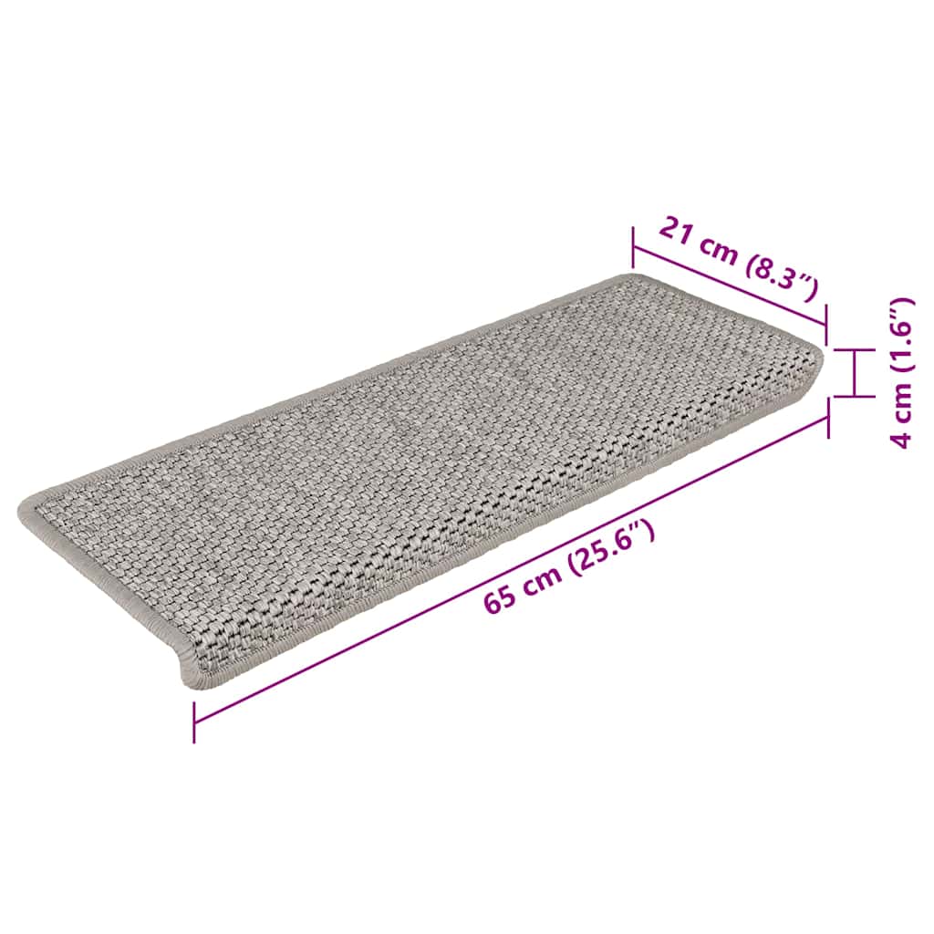 Stufenmatten Selbstklebend Sisal-Optik 15 Stk. 65x21x4 cm