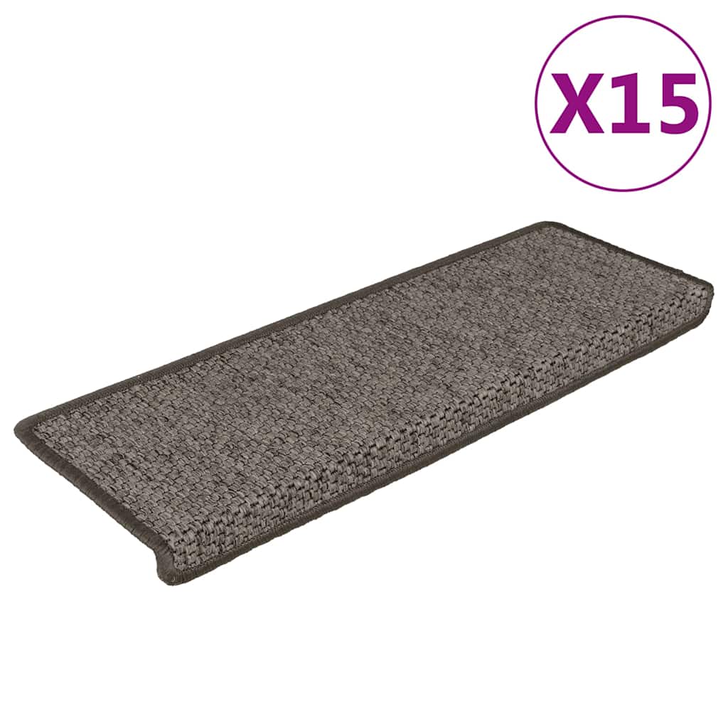 Stufenmatten Selbstklebend Sisal 15Stk. 65x21x4cm Grau & Beige