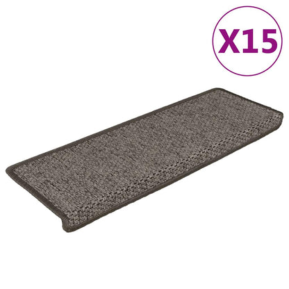 Stufenmatten Selbstklebend Sisal 15Stk. 65x21x4cm Grau & Beige