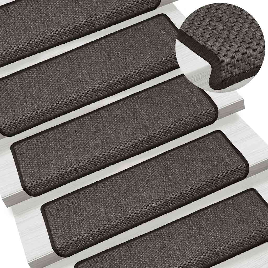 Stufenmatten Selbstklebend Sisal 15 Stk. 65x21x4 cm Anthrazit