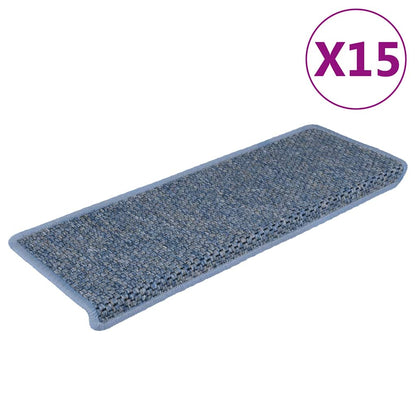 Stufenmatten Selbstklebend Sisal-Optik 15 Stk. 65x21x4 cm Blau