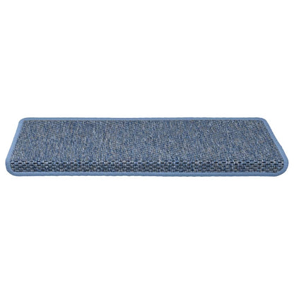 Stufenmatten Selbstklebend Sisal-Optik 15 Stk. 65x21x4 cm Blau