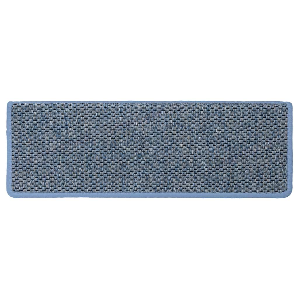 Stufenmatten Selbstklebend Sisal-Optik 15 Stk. 65x21x4 cm Blau