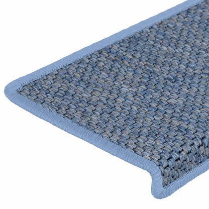 Stufenmatten Selbstklebend Sisal-Optik 15 Stk. 65x21x4 cm Blau