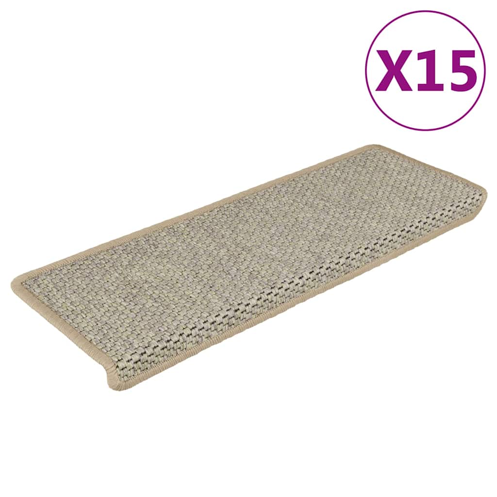 Stufenmatten Selbstklebend Sisal-Look 15 Stk 65x21x4 Hellgrün