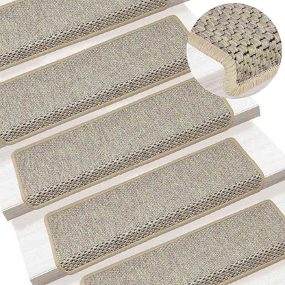Stufenmatten Selbstklebend Sisal-Look 15 Stk 65x21x4 Hellgrün
