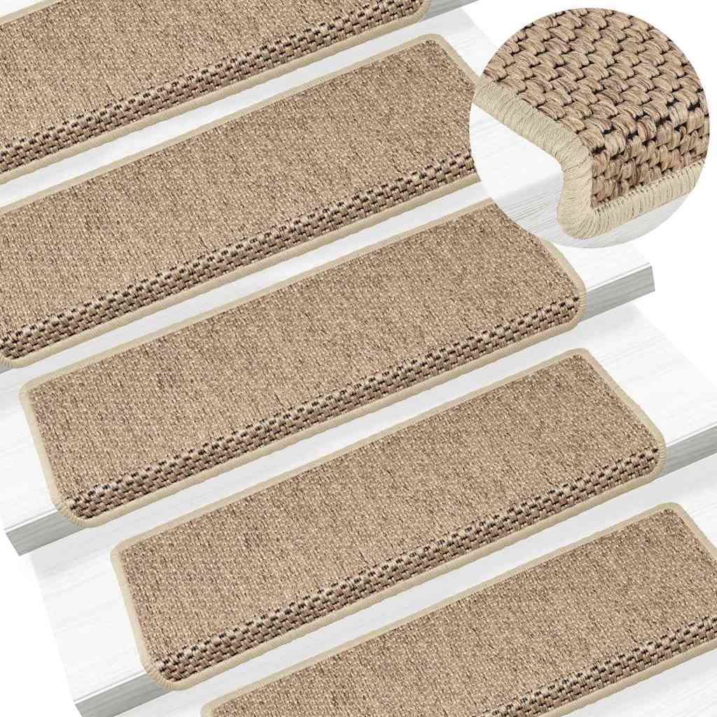 Stufenmatten Selbstklebend Sisal-Optik 15 Stk. 65x21x4 cm Sand