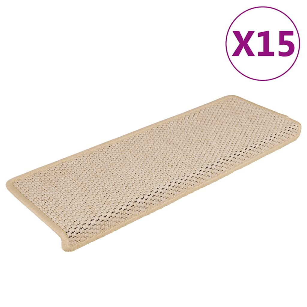 Stufenmatten Selbstklebend Sisal-Optik 15 Stk. 65x21x4cm Berber