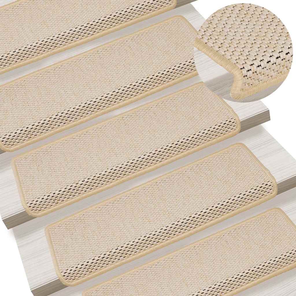 Stufenmatten Selbstklebend Sisal-Optik 15 Stk. 65x21x4cm Berber