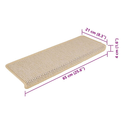 Stufenmatten Selbstklebend Sisal-Optik 15 Stk. 65x21x4cm Berber