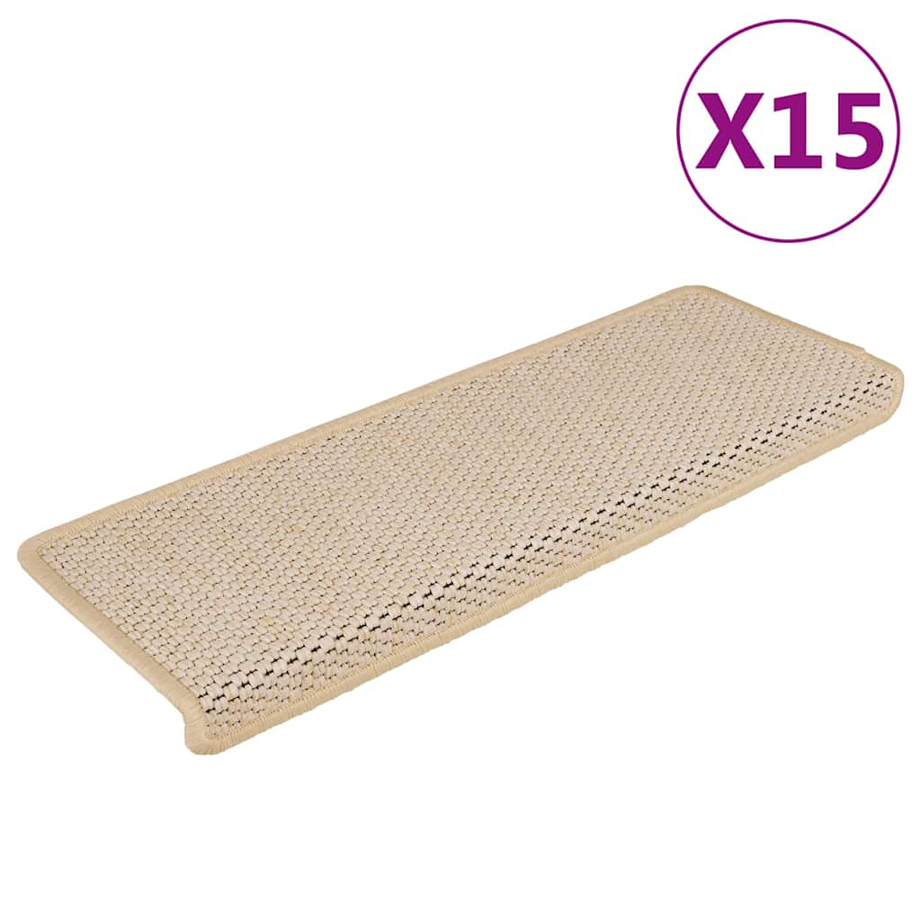 Stufenmatten Selbstklebend Sisal-Optik 15 Stk. 65x21x4cm Berber