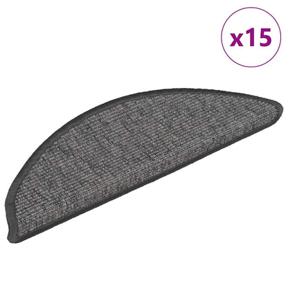 Stufenmatten 15 Stk. 56x17x3 cm Beige und Grau Halbrund