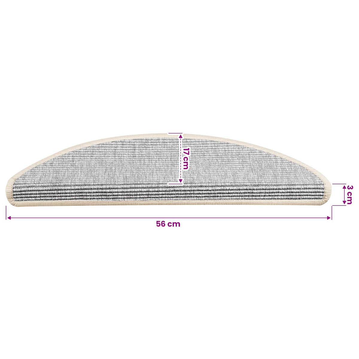 Stufenmatten 15 Stk. 56x17x3 cm Silber Halbrund