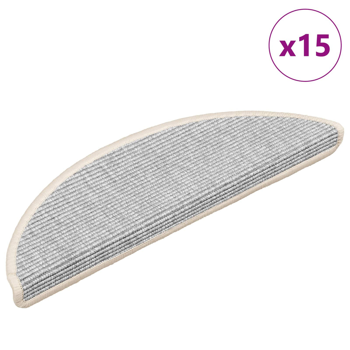 Stufenmatten 15 Stk. 56x17x3 cm Silber Halbrund