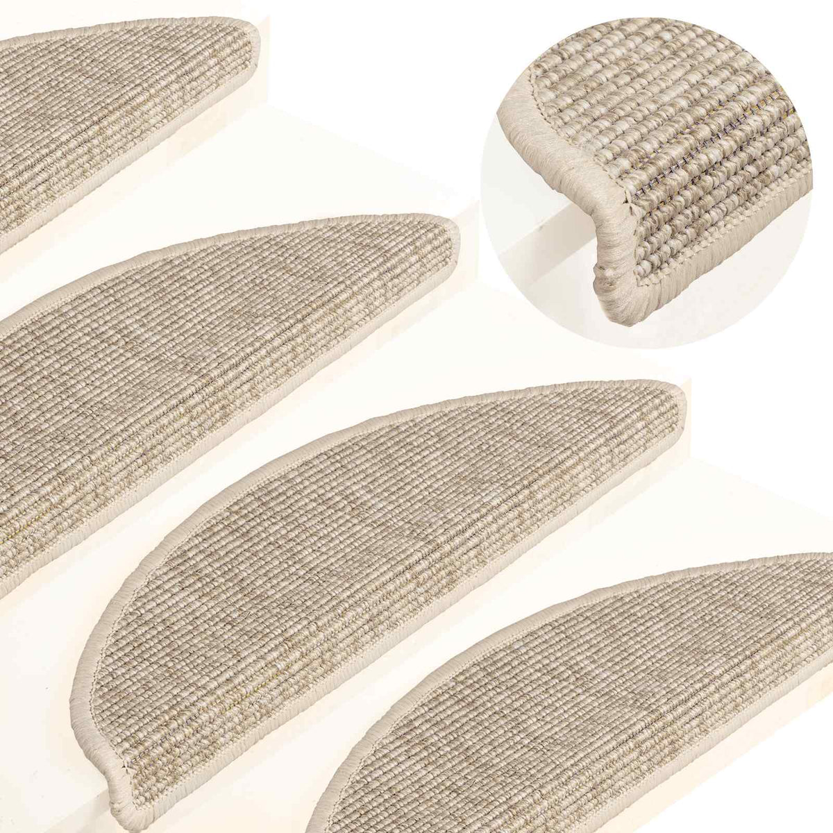 Stufenmatten 15 Stk. 56x17x3 cm Hellbeige Halbrund