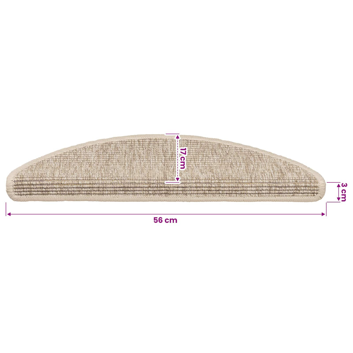 Stufenmatten 15 Stk. 56x17x3 cm Hellbeige Halbrund
