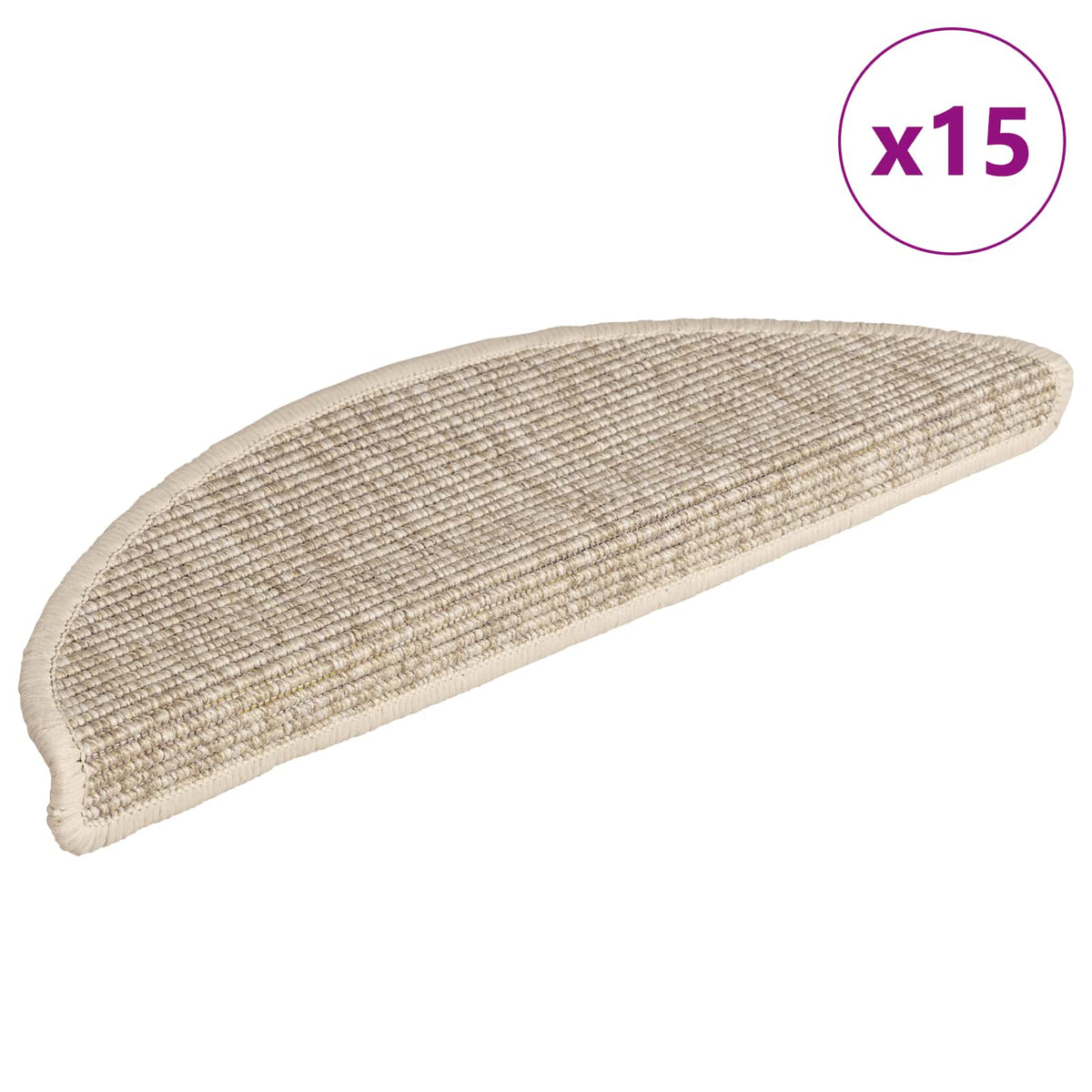 Stufenmatten 15 Stk. 56x17x3 cm Hellbeige Halbrund