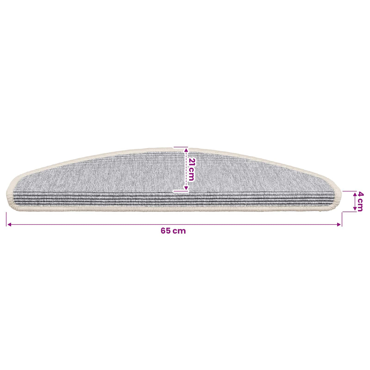 Stufenmatten 15 Stk. 65x21x4 cm Silber Halbrund Groß
