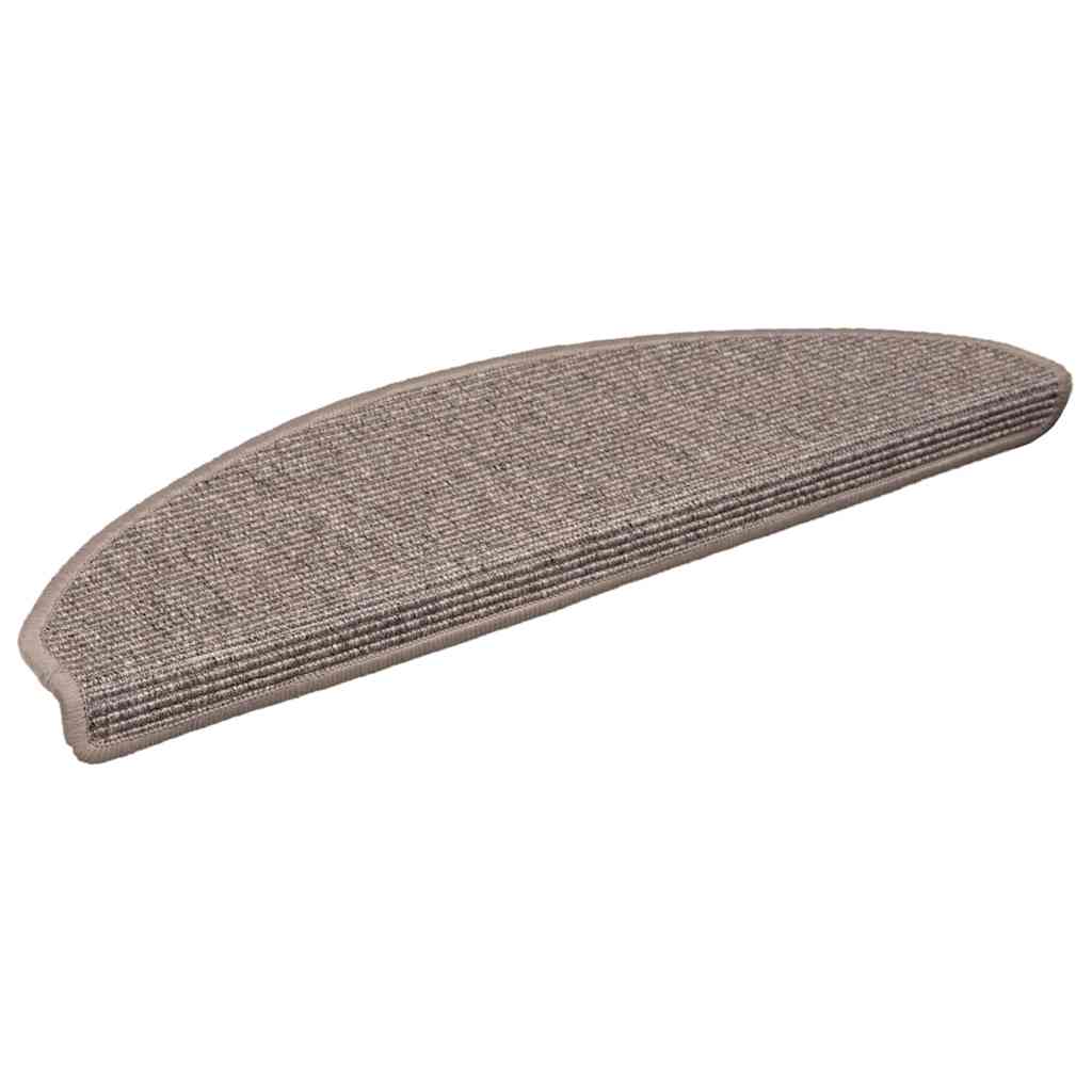 Stufenmatten 15 Stk. 65x21x4 cm Dunkelbeige Halbrund Groß