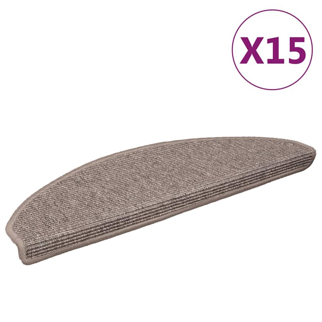 Stufenmatten 15 Stk. 65x21x4 cm Dunkelbeige Halbrund Groß