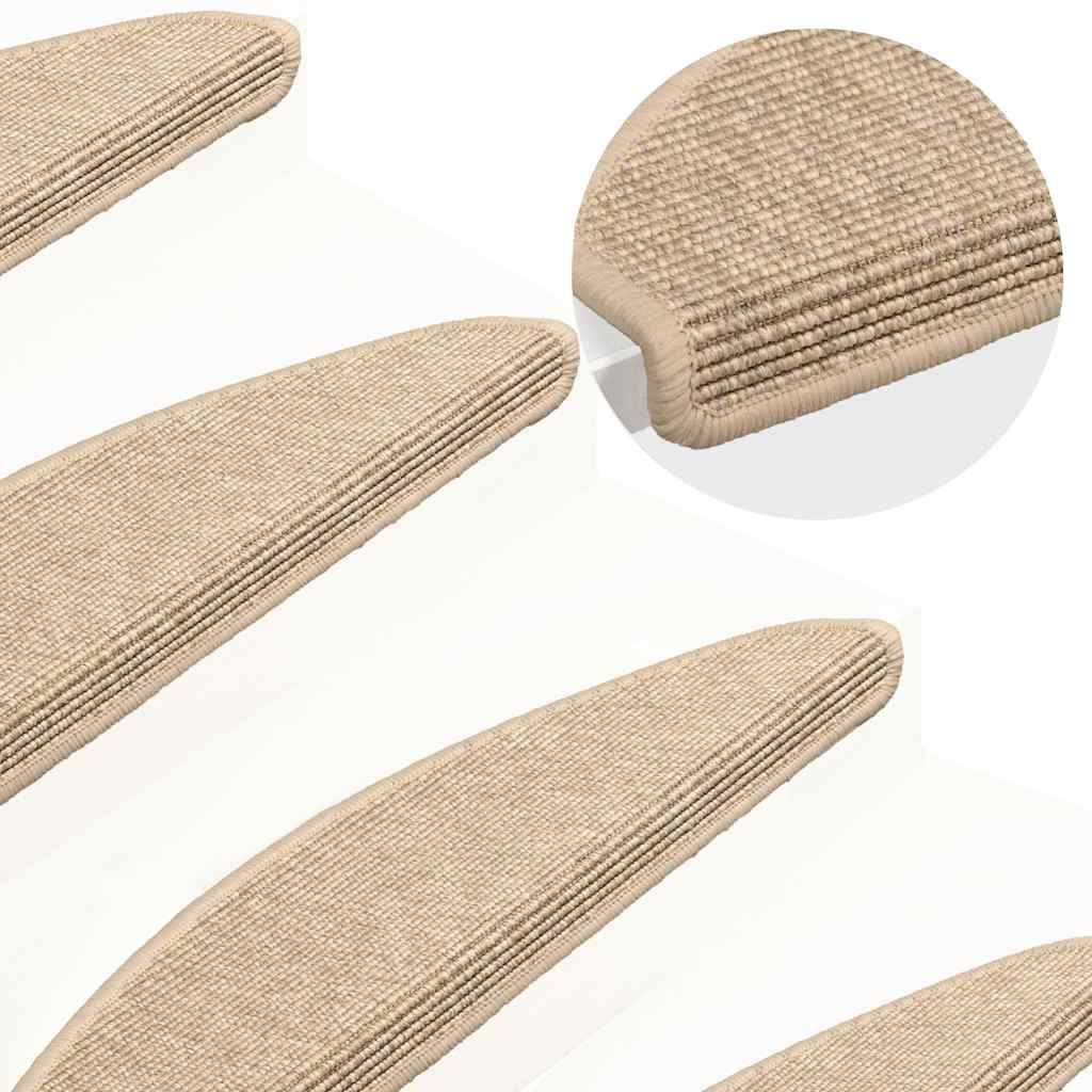 Stufenmatten 15 Stk. 65x21x4 cm Hellbeige Halbrund Groß