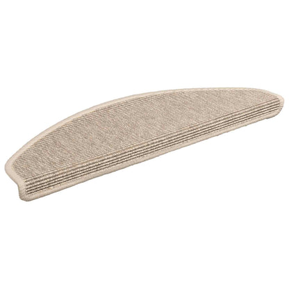 Stufenmatten 15 Stk. 65x21x4 cm Hellbeige Halbrund Groß