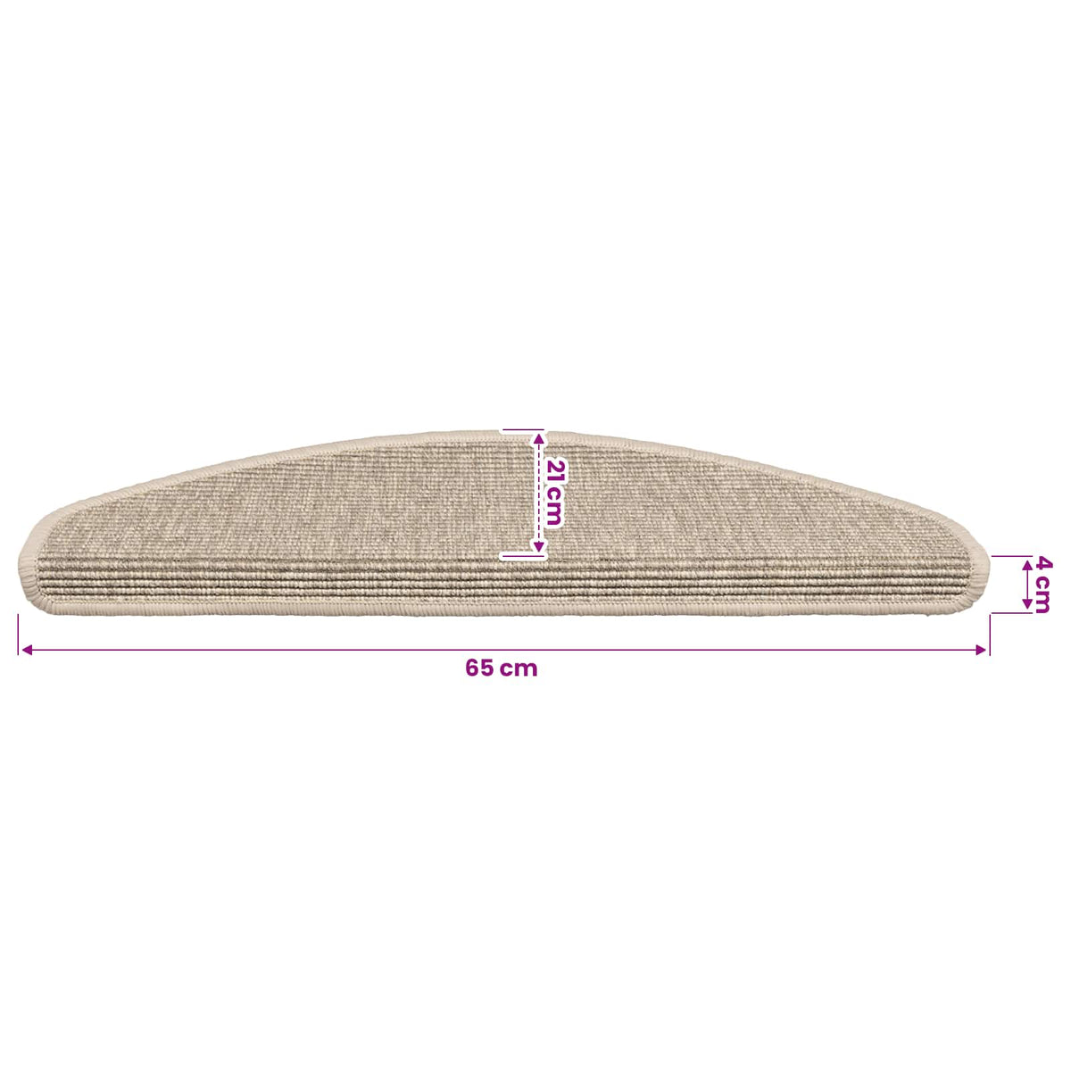 Stufenmatten 15 Stk. 65x21x4 cm Hellbeige Halbrund Groß
