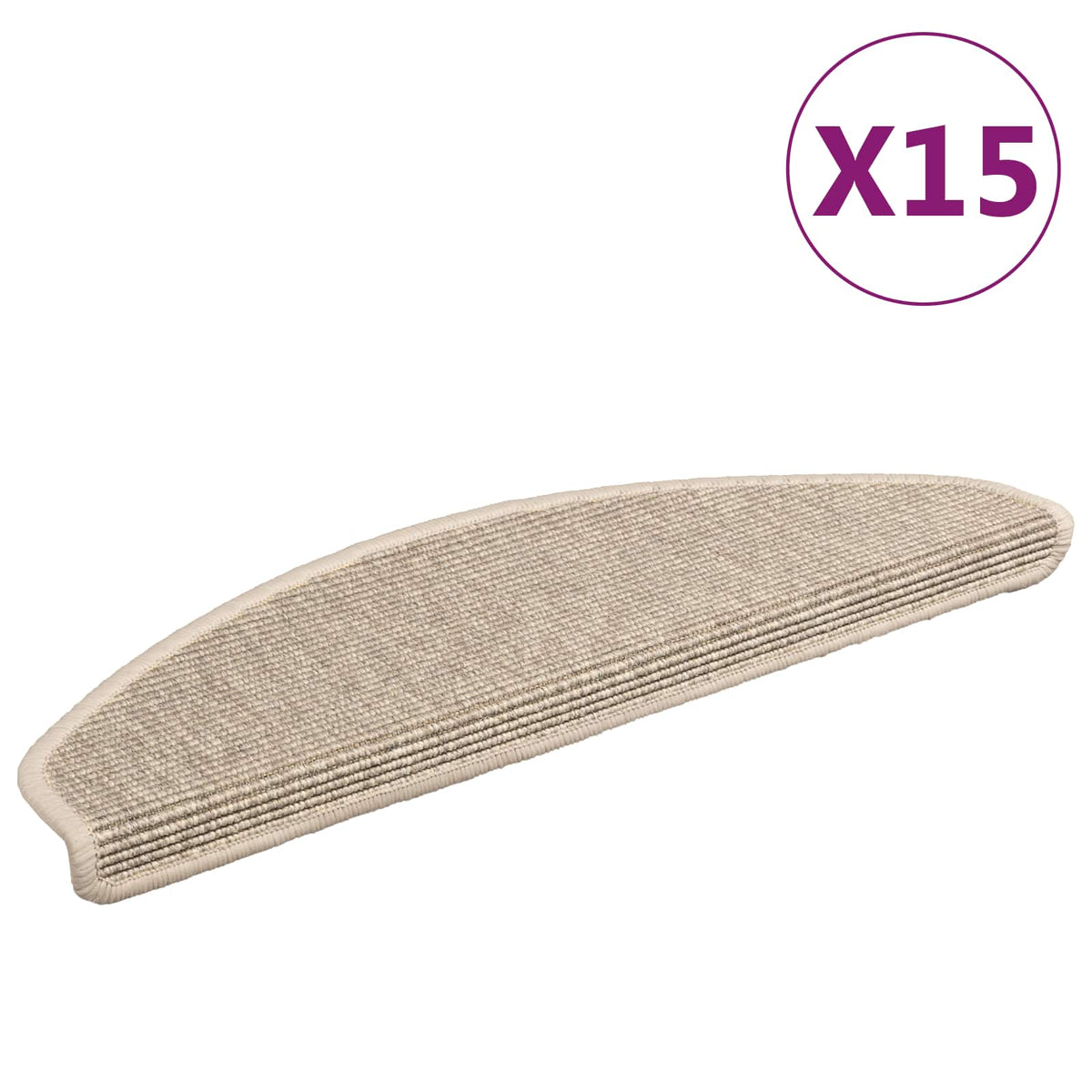Stufenmatten 15 Stk. 65x21x4 cm Hellbeige Halbrund Groß