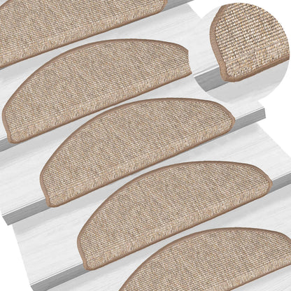 Stufenmatten 15 Stk. 65x21x4 cm Hellbraun Halbrund Groß