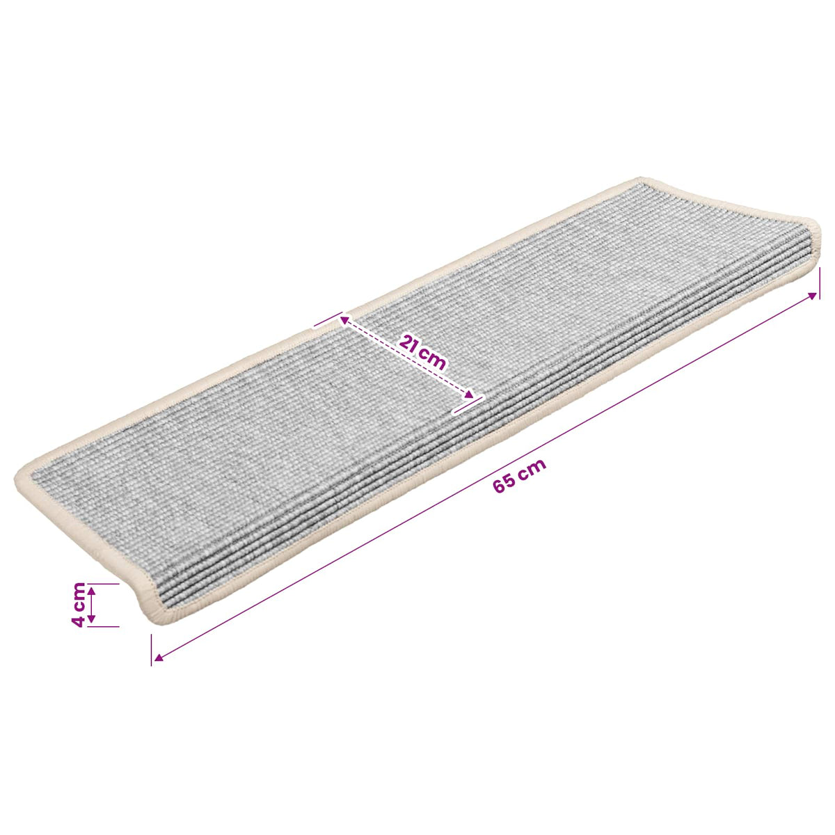 Stufenmatten 15 Stk. 65x21x4 cm Silber Rechteckiger Rand