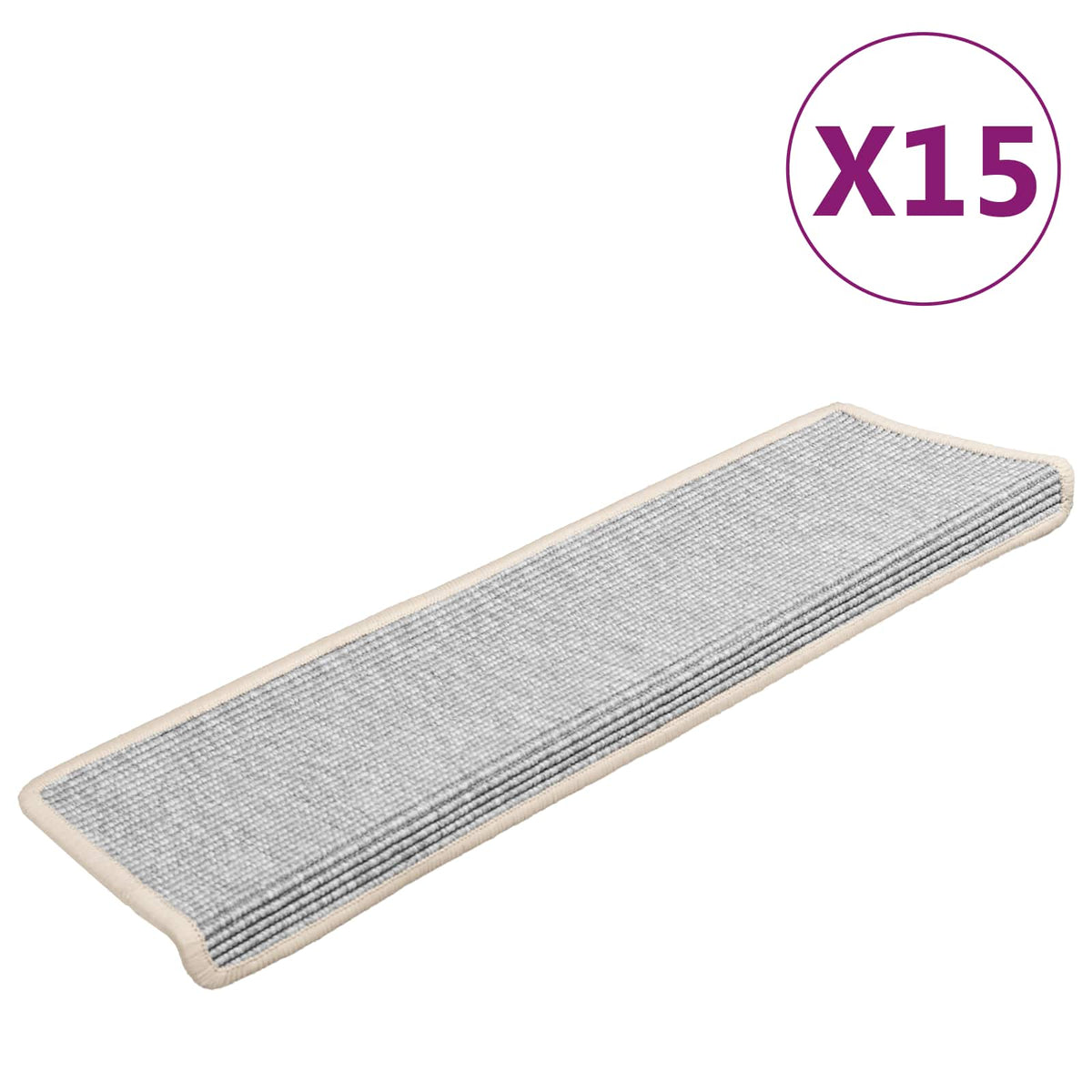 Stufenmatten 15 Stk. 65x21x4 cm Silber Rechteckiger Rand