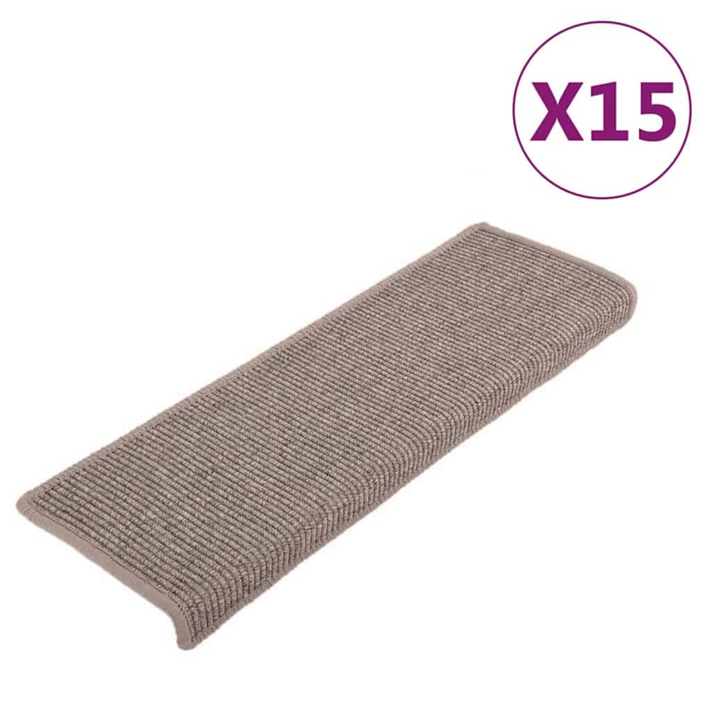 Stufenmatten 15 Stk. 65x21x4 cm Dunkelbeige Rechteckiger Rand