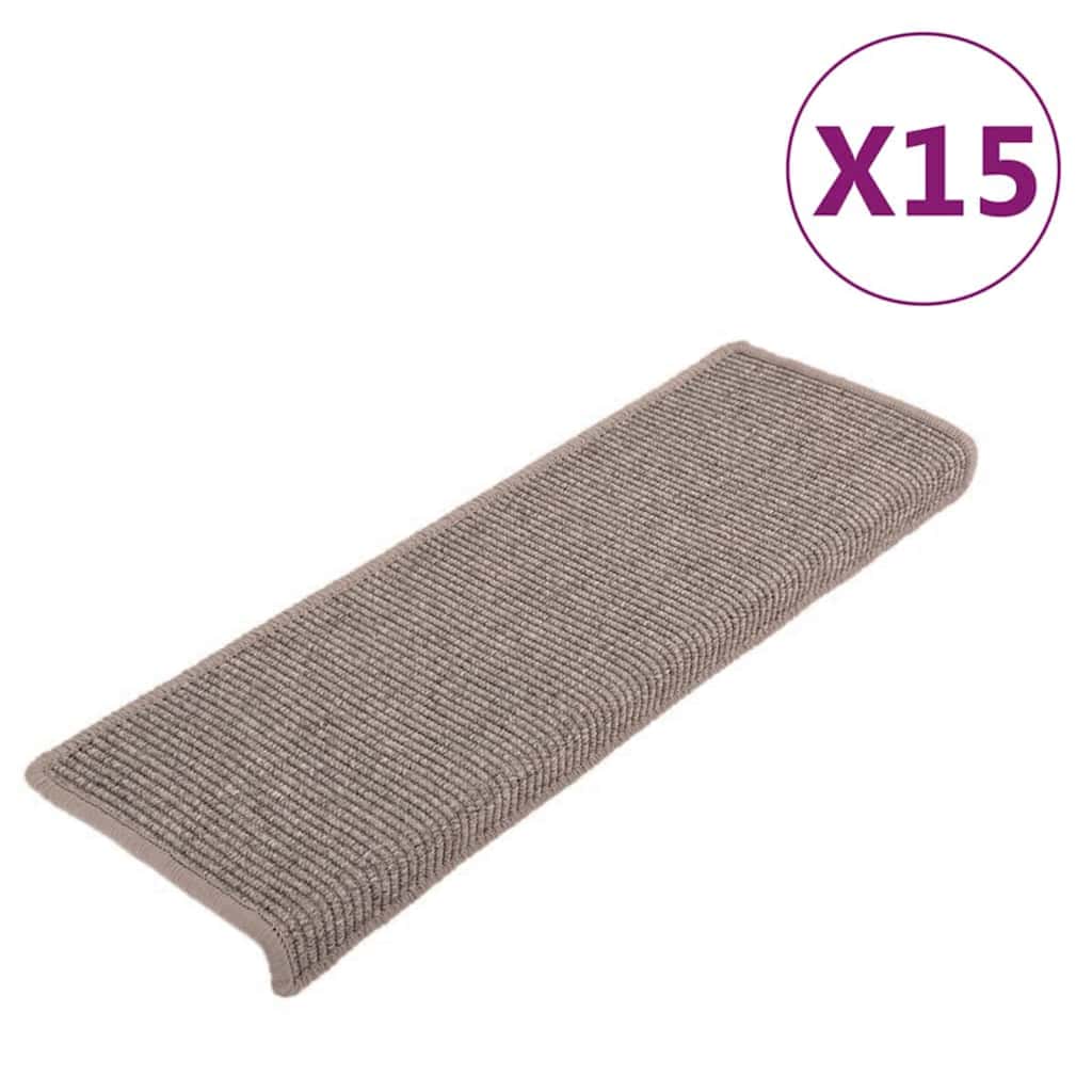 Stufenmatten 15 Stk. 65x21x4 cm Dunkelbeige Rechteckiger Rand