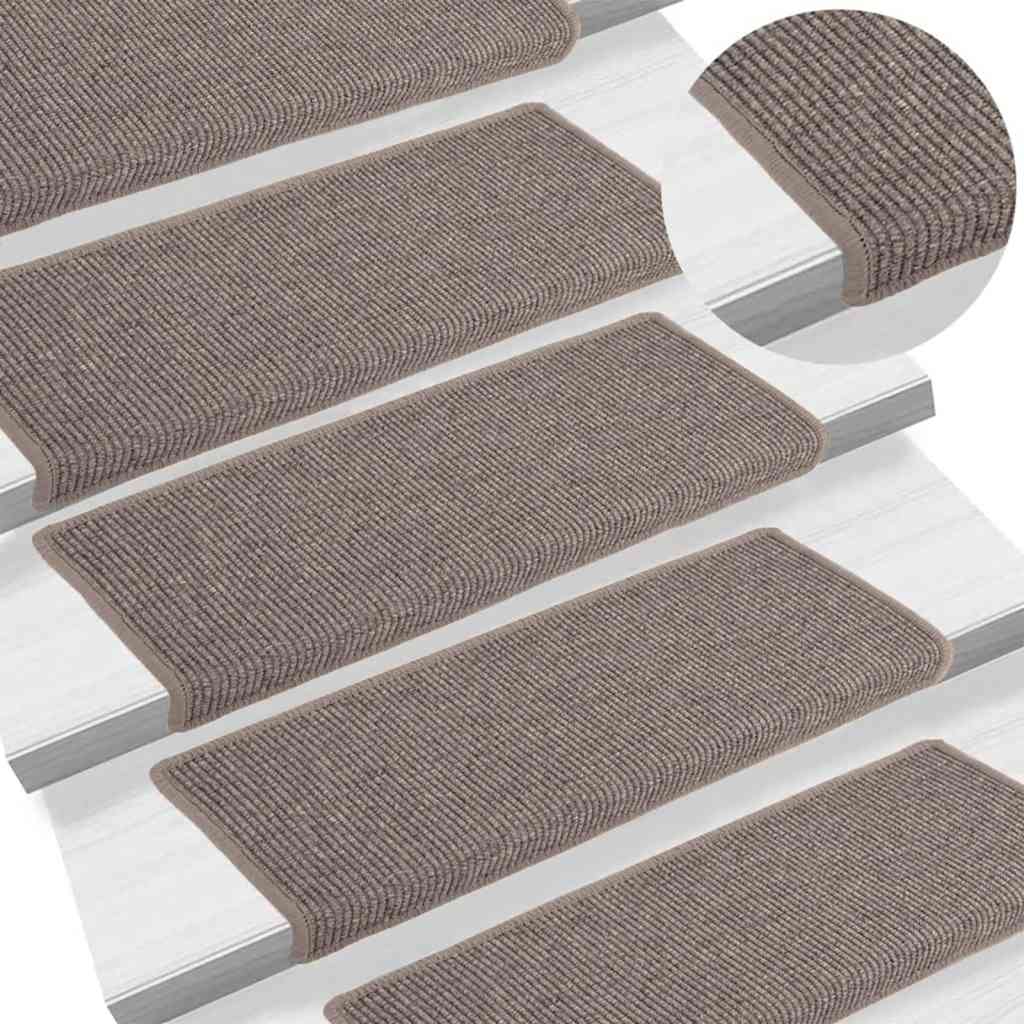 Stufenmatten 15 Stk. 65x21x4 cm Dunkelbeige Rechteckiger Rand