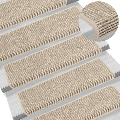 Stufenmatten 15 Stk. 65x21x4 cm Hellbeige Rechteckiger Rand