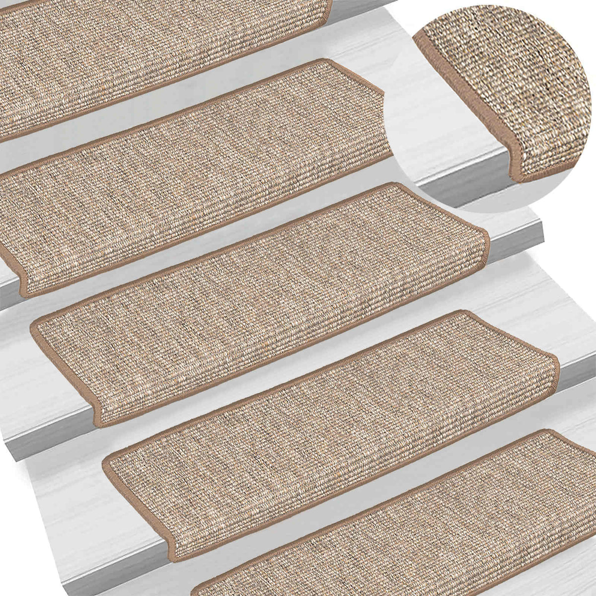 Stufenmatten 15 Stk. 65x21x4 cm Hellbraun Rechteckiger Rand