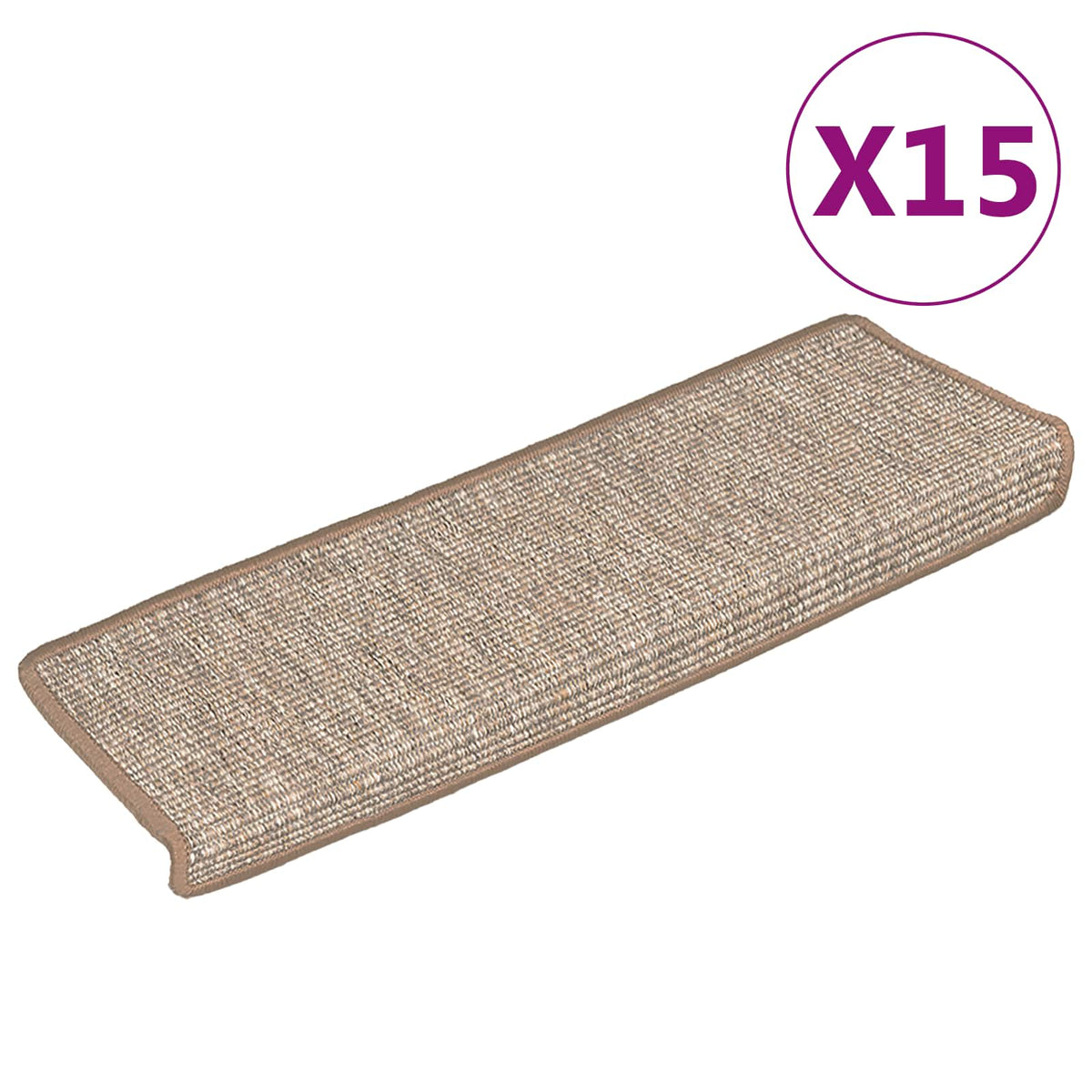 Stufenmatten 15 Stk. 65x21x4 cm Hellbraun Rechteckiger Rand