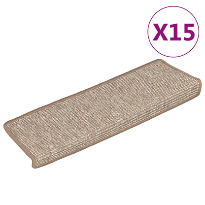 Stufenmatten 15 Stk. 65x21x4 cm Hellbraun Rechteckiger Rand