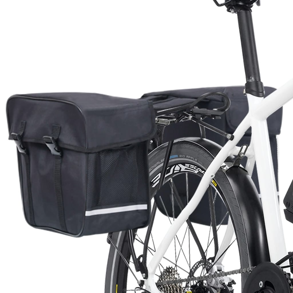 Sacoche de vélo double pour porte-bagages étanche 35 L noir