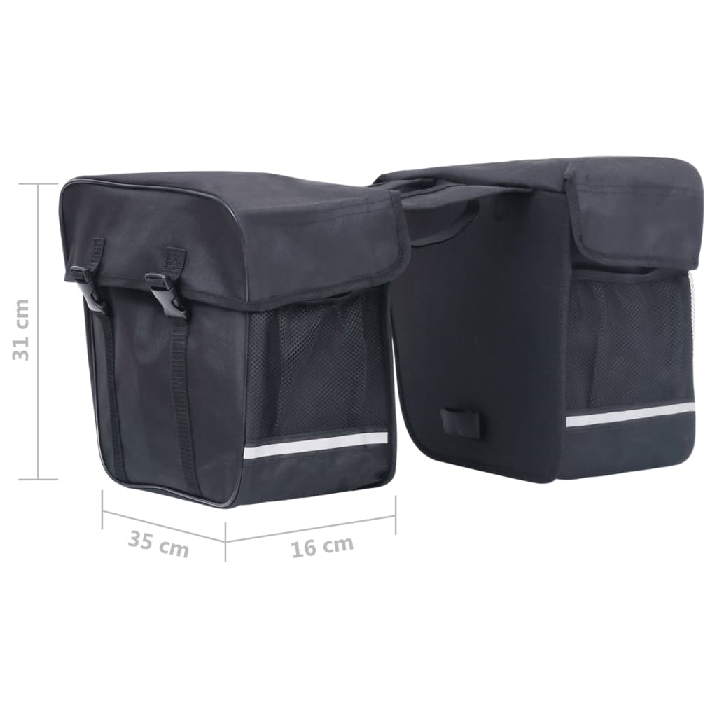 Sacoche de vélo double pour porte-bagages étanche 35 L noir