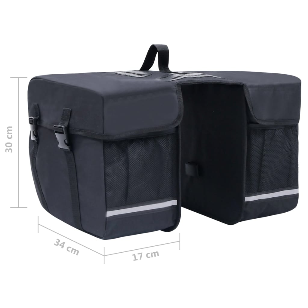 Sacoche de vélo double pour porte-bagages étanche 35 L noir