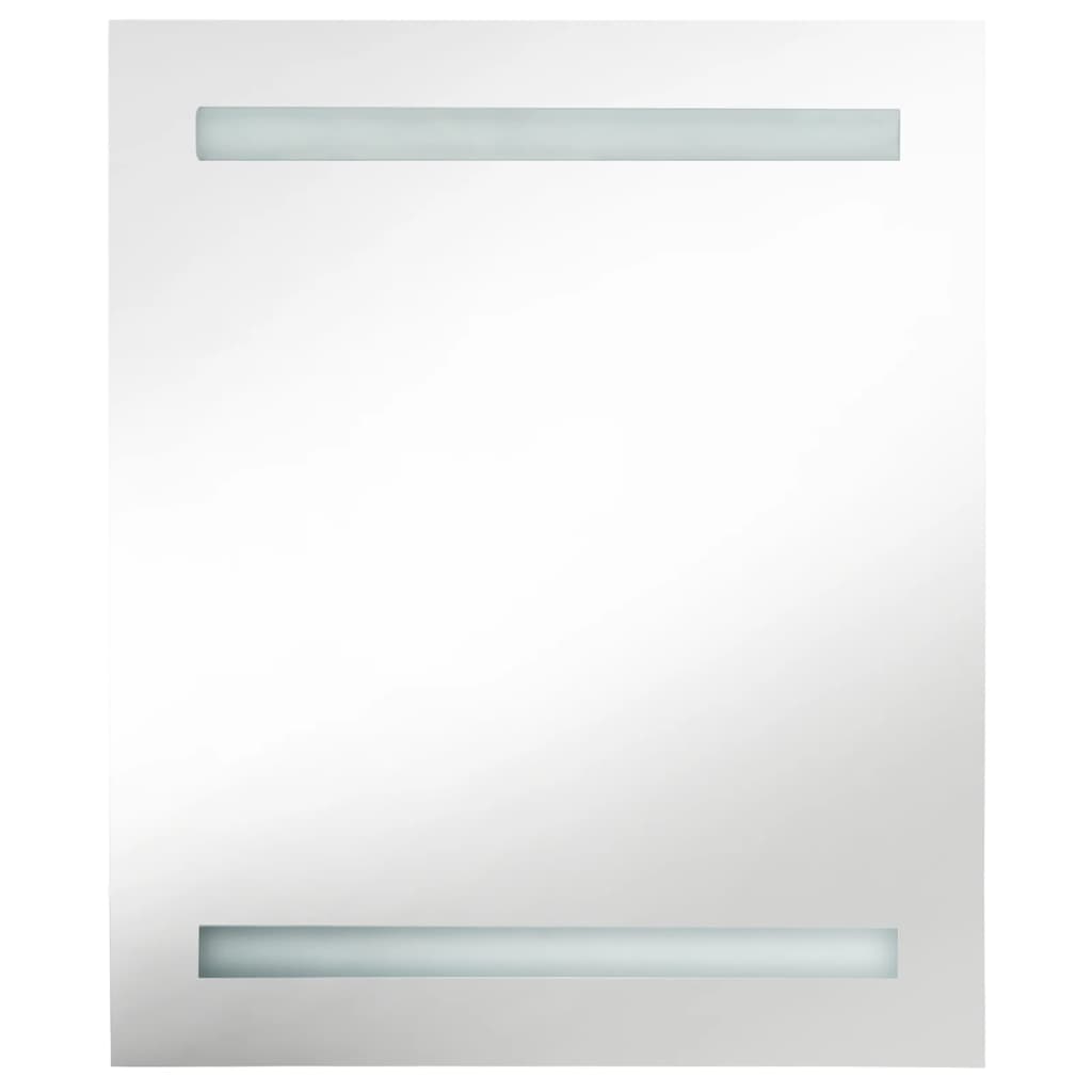LED mirror cabinet for the bathroom, glossy grey, 50 x 14 x 60 cm
